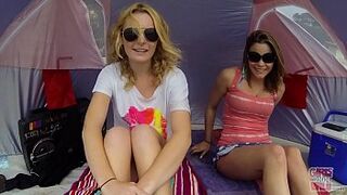 GIRLS GONE WILD - Lesbian Teens Audrianna & Britney Get Kinky On The Beach