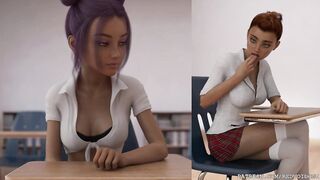 Unruly Students by Redvoidcgi (futanari fucks herself in public classroom)