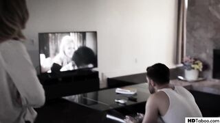 Step Mom cheats with a help of her reluctant stepson