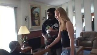 Two black guys DP'ed white teen