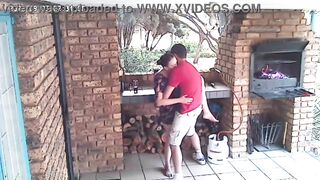 Spy camera : couple caught fucking on the porch of the nature reserve