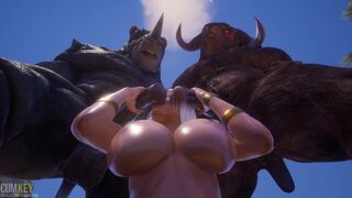 Monsters with Horse Dicks Fuck busty blonde | Big Cock Monster | 3D Porn Wild...