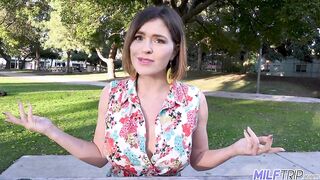 MilfTrip Big Tit MILF Krissy Lynn Spreads Pussy Lips For Lucky Guy