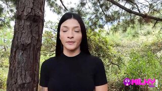 Offering money to sexy girl in the forest in exchange for sex - Salome Gil