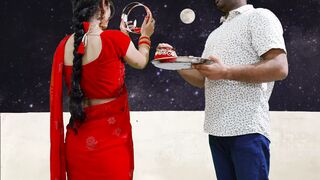 Karva Chauth Special: Newly married priya had First karva chauth sex and had blowjob under the sky with clear Hindi