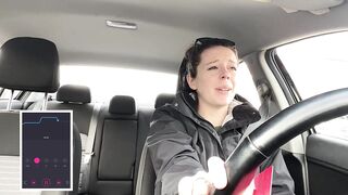 Going through the drive thru with my lush in! Trying hard not to cum!