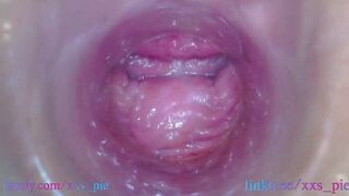 Melissa put camera deep inside in her wet creamy pussy (Full HD pussy cam, endoscope)