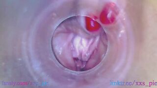 Melissa put camera deep inside in her wet creamy pussy (Full HD pussy cam, endoscope)