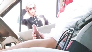 I jerked my cock in a way, this young lady drops her boyfriend to watch