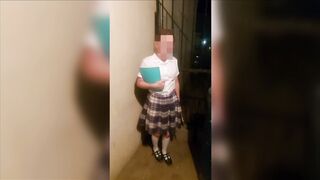 Hermosa Alumna Mexicana culea con su vecino por un regalo, Follando con jovencita estudiante mexicana de Sinaloa, real casero