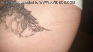 Young bitch smokes and sucks cock