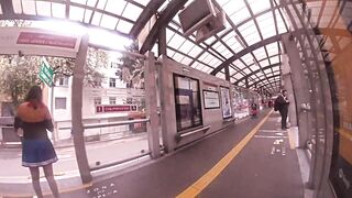 She was wearing a very short skirt and she can't help but rub my cock on her buttocks, ARRIMONES CDMX