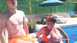 AuntJudysXXX - Posh Busty Cougar JoJo Seduces a Younger Man at the Pool