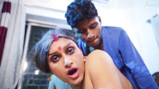 Step-Grandma seduces her step-grandson to fuck her hard