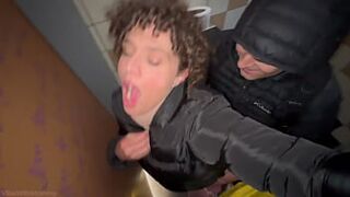 STEPMOM GIVES STEPSONS FIRST PUBLIC BATHROOM FUCK