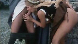 Fair-haired woman of easy virtue Jacqueline Wild wanted to get five florins for her job but poor fellow could pay only one, so they arranged that she suck his dick for one coin if he makes tongue-job