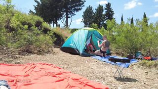 Two males met a couple and fucked his girlfriend right on a public beach. PART 2