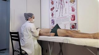 Patient Can't Hold It and Gets Hard in Front of Nurse During Exam