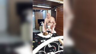 The young girl waited until everyone was asleep so she could go to the old man's room in the middle of the night.