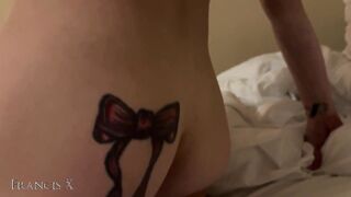 Blonde friend sucks my cock in the elevator and gets fucked hard in the hotel room