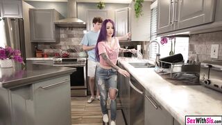 Big boobs teen stepsister squirts hard on her step bros huge dick